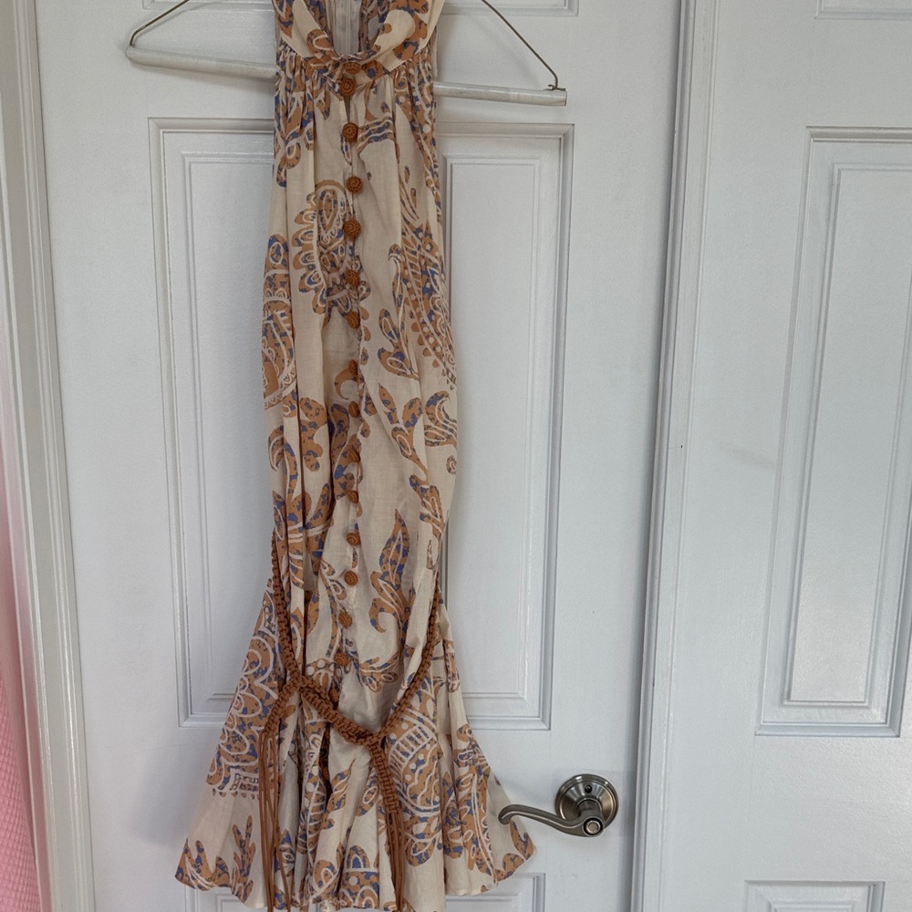 Zara Cream and Brown  Dress